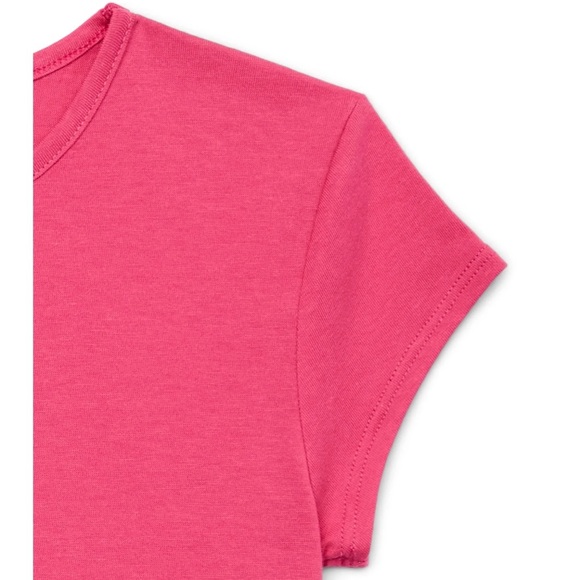 Vibrant Pink Peplum Short Sleeve Tee by Wonder Nation. Made with better cotton - Picture 3 of 4